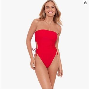 NWT Sports Illustrated red cut out one piece swimsuit